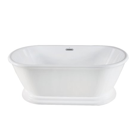 Aqua Eden Pedestal Bathtubs, 59.81 L, 27.94 W, White, Acrylic VTDE602824